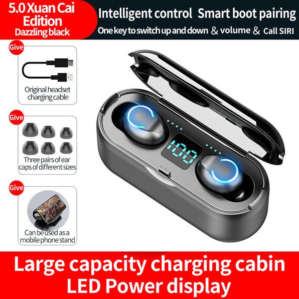Mini TWS Bluetooth 5.0 Earphones Wireless Headphones 9D Hifi Stereo Sports Waterproof Wireless Earphone Headset  With Microphone