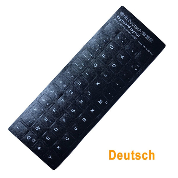 Russian French English Arabic Spanish Portuguese Hebrew Keyboard Stickers Letter Alphabet Layout Sticker For Laptop Desktop PC