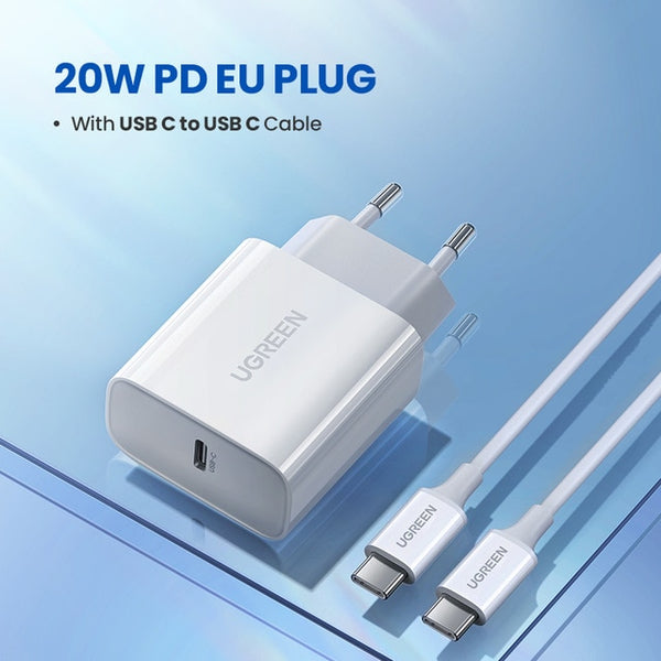 Ugreen Quick Charge 4.0 3.0 QC PD Charger 20W QC4.0 QC3.0 USB Type C Fast Charger for iPhone 12 X Xs 8 Xiaomi Phone PD Charger