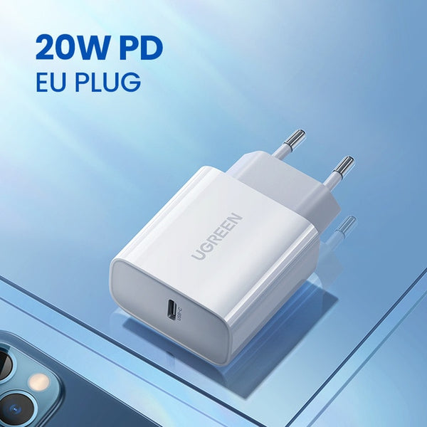 Ugreen Quick Charge 4.0 3.0 QC PD Charger 20W QC4.0 QC3.0 USB Type C Fast Charger for iPhone 12 X Xs 8 Xiaomi Phone PD Charger