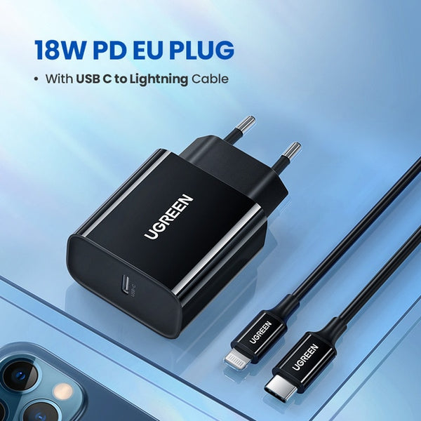Ugreen Quick Charge 4.0 3.0 QC PD Charger 20W QC4.0 QC3.0 USB Type C Fast Charger for iPhone 12 X Xs 8 Xiaomi Phone PD Charger