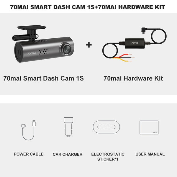 70mai Car DVR 1S APP & English Voice Control 70mai 1S 1080P HD Night Vision 70mai 1S Dash Camera Recorder WiFi 70mai Dash Cam
