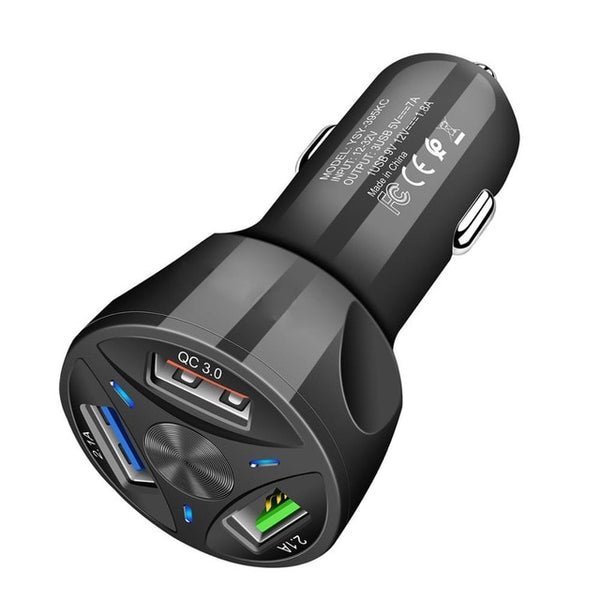 Car USB Charger Quick Charge 3.0 4.0 Universal 18W Fast Charging in car 4 Port mobile phone charger for samsung s10 iphone 11 7